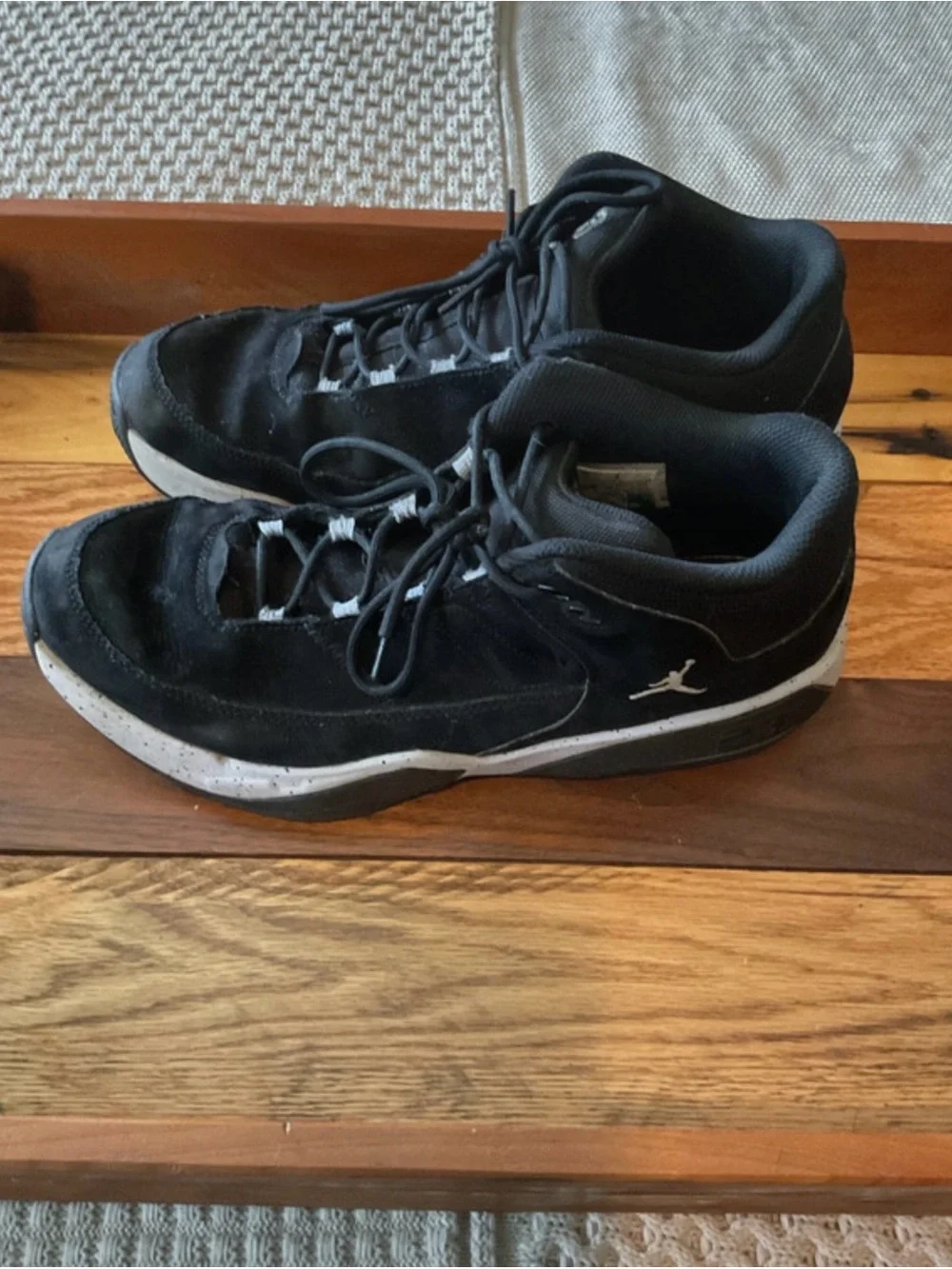 Jordan Men's Black and White Low-Top Athletic Shoes 11
